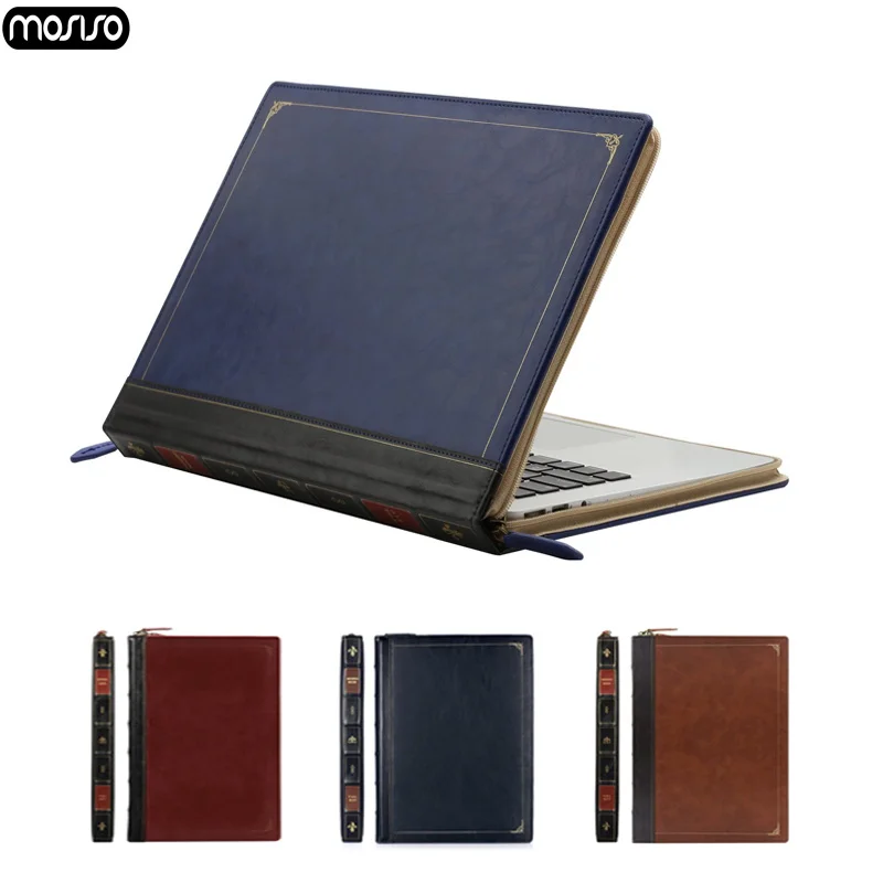 MOSISO PU Leather Laptop Case for New Macbook Air 13 A1932 Pro 13 15 Notebook Cover for Mac Pro 13 15 Inch Case 2016 2017 2018