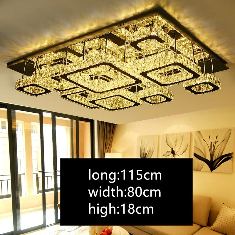 IWHD Modern Plafondlamp LED ceiling Light Fixtures K9 Crystal Lustere Led Bedroom Ceiling Lamps Tricolor dimmng Home Lighting