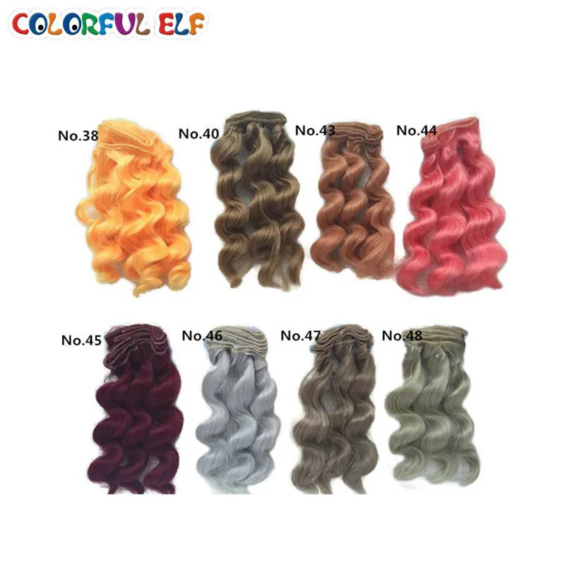 1Pcss/lot 15CM*100CM BJD SD DIY Curly Wigs High Temperature Wire Doll Hair Involtini Alla Romana Thick bjd Wig