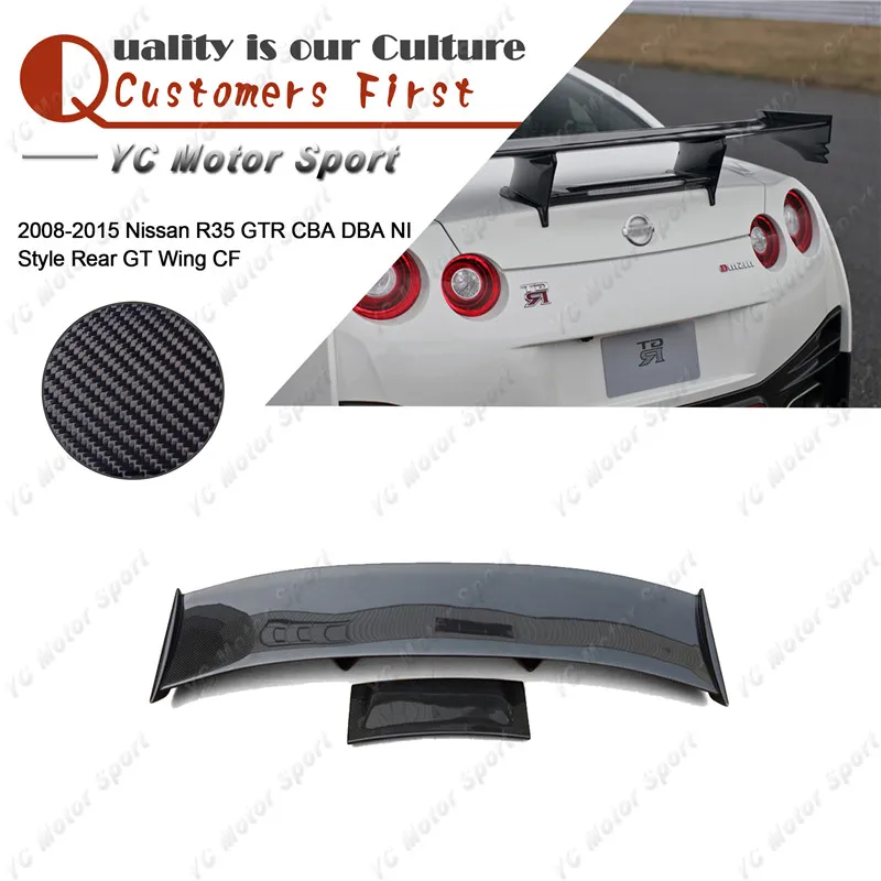 

Car Accessories Carbon Fiber NI Style GT Wing Fit For 2008-2020 R35 GTR CBA DBA Rear Spoiler Wing Car-styling