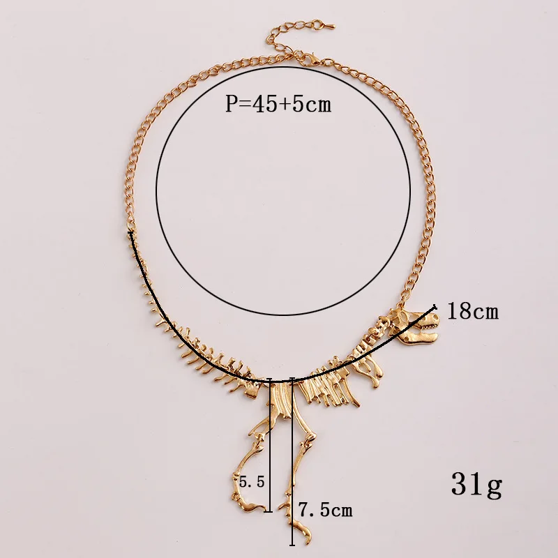 LOVBEAFAS – collier gothique Dragon tyrannosaure squelette de dinosaure, colliers et pendentifs chaîne ras du cou pour femmes