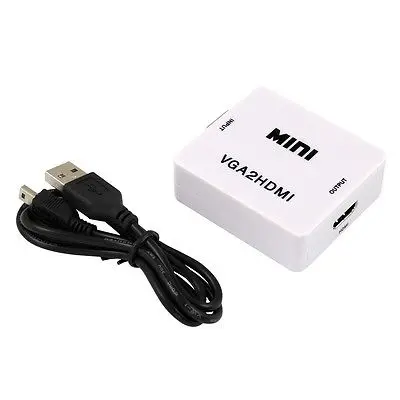 Mini VGA Audio to HDMI Composite LCD 1080p HD TV Video Converter Adapter for PC