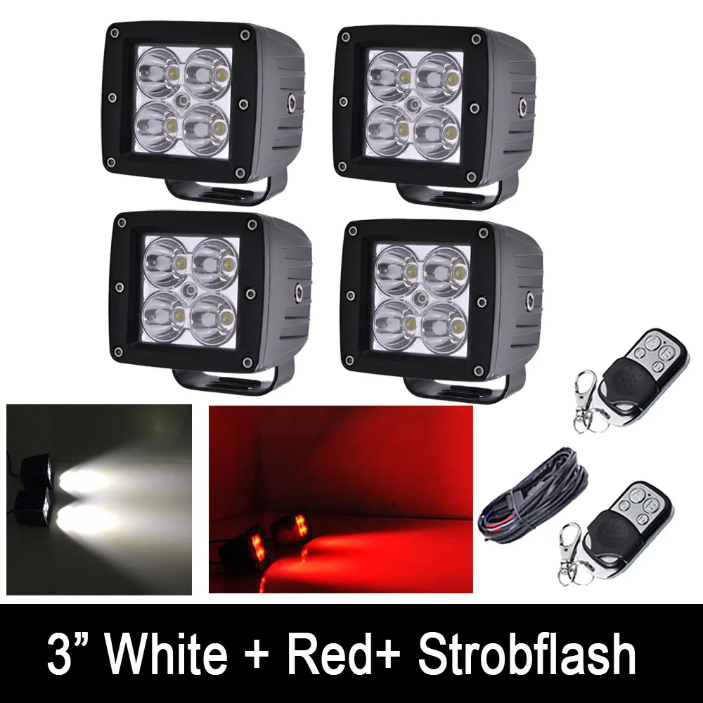 4pcs/Set 96W LED Work Light Bar 3X3