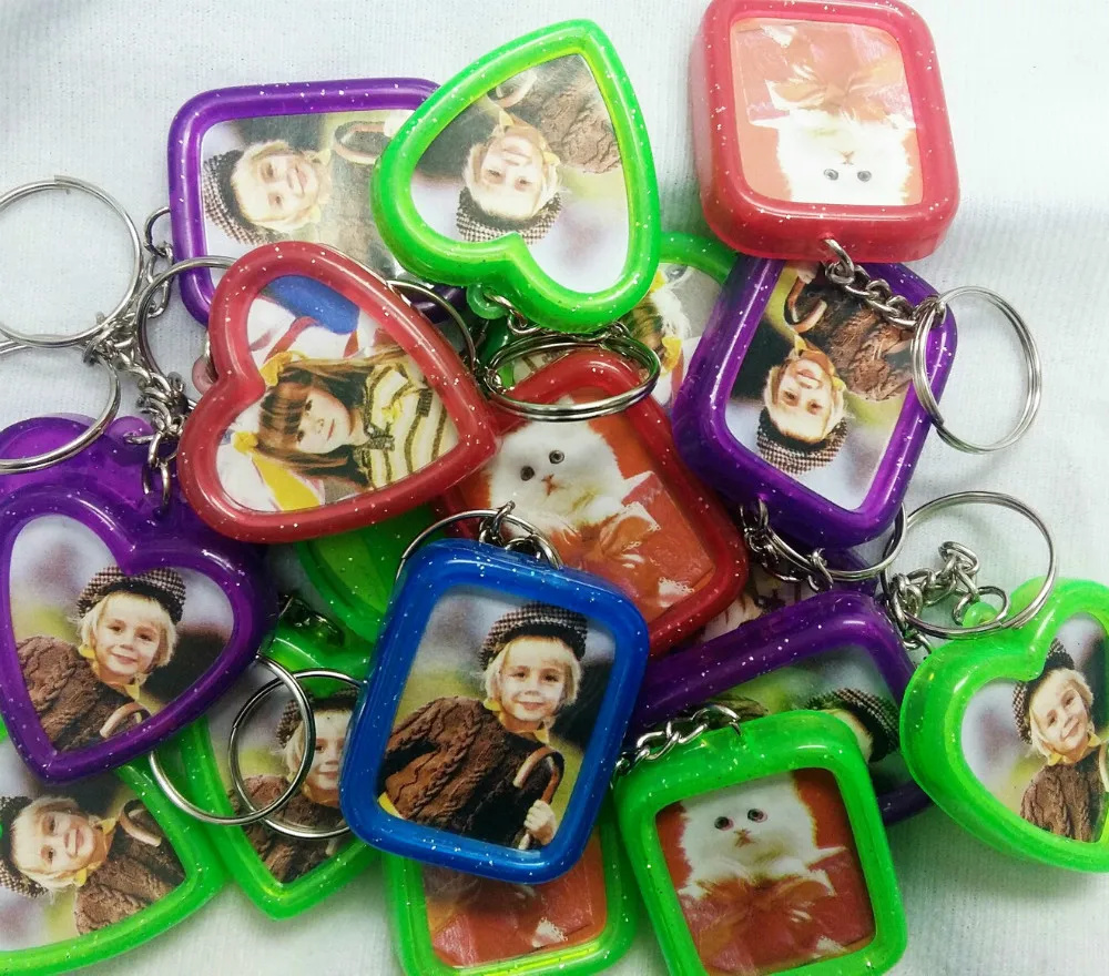 1/5/10pcs Plastic Photo Frame Keychain Blank Keyring Clear Picture Pendant Snap-In Custom Insert Photoes party favor pinata toys