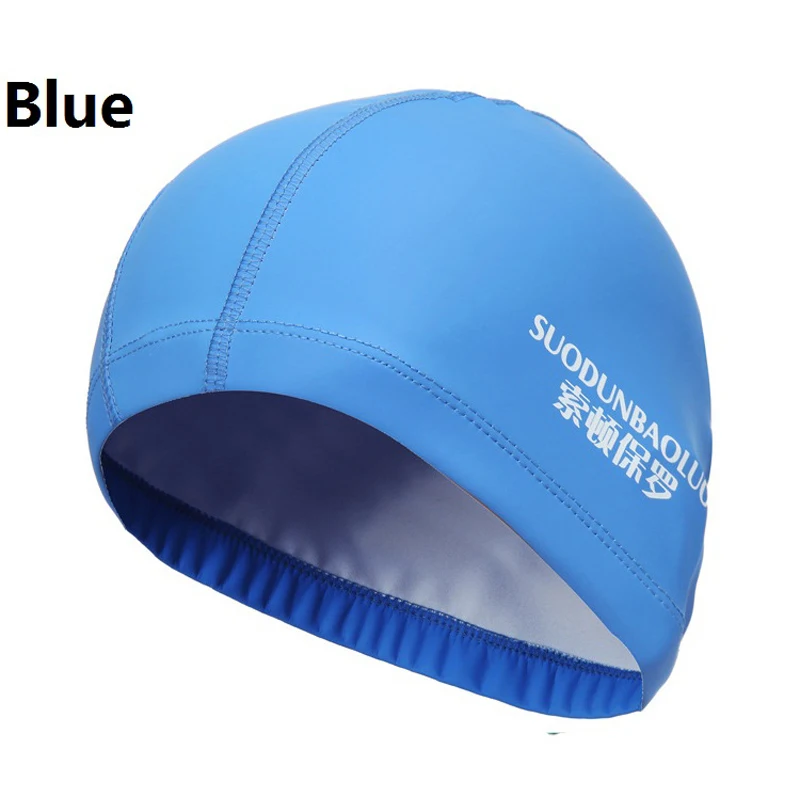 Impermeável PU Tecido Swim Cap, Piscina Acessórios, Desporto Aquático, Proteger Ear Long Hair Bath Hat, Homens e Mulheres Adultos, Plus Size