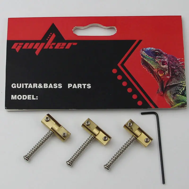 A SET OF THREE WILKINSON COMPENSATED BRASS BRIDGE SADDLES  FOR TL GUITAR PARTS