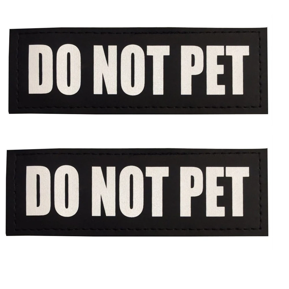 Pet Dogs And Cats Reflective Patches For Harness Vest Collar Hook Backing SERVICE DOG,IN TRAINING,EMOTIONAL SUPPORT,DO NOT PET