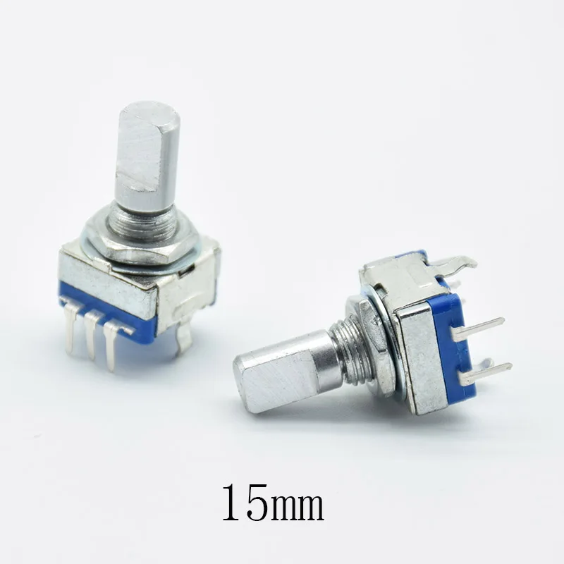 5pcs Half axis rotary encoder, handle length 15mm code switch/ EC11 / digital potentiometer with switch 5Pin