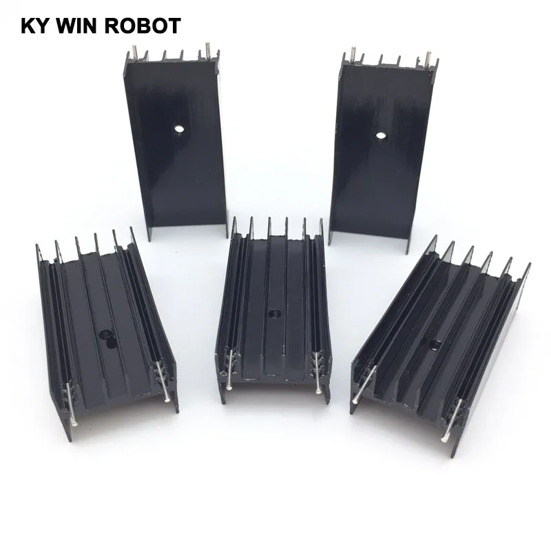Aluminium TO-220 Kühlkörper TO 220 Kühlkörper Transistor Kühler TO220 Kühler Kühlung 23*16*50MM mit 2 Pins 5 stücke – Detail 4