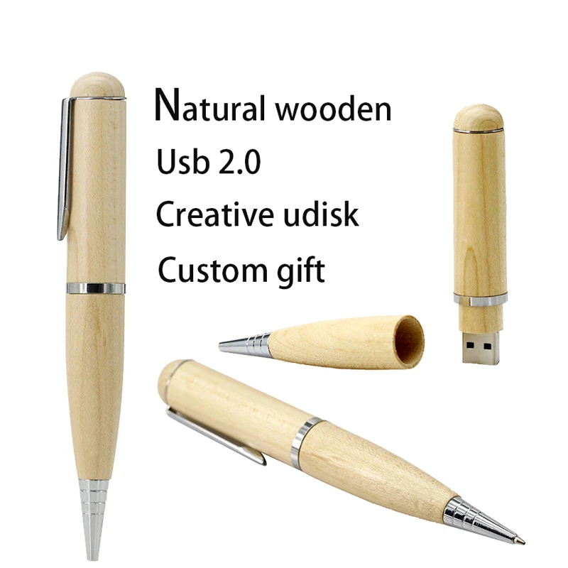 New Arrive High Quality Wooden Ballpoint Pen Shape USB Flash Drives Pen Drive 64GB 32GB 16GB 128GB 4GB Flash Memory Stick