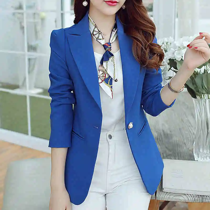 Spring Women  Ladies Blazers Work Wear Slim Blazer Hot Selling Coat New Fashion Casual Jacket Long Sleeve One Button Suit