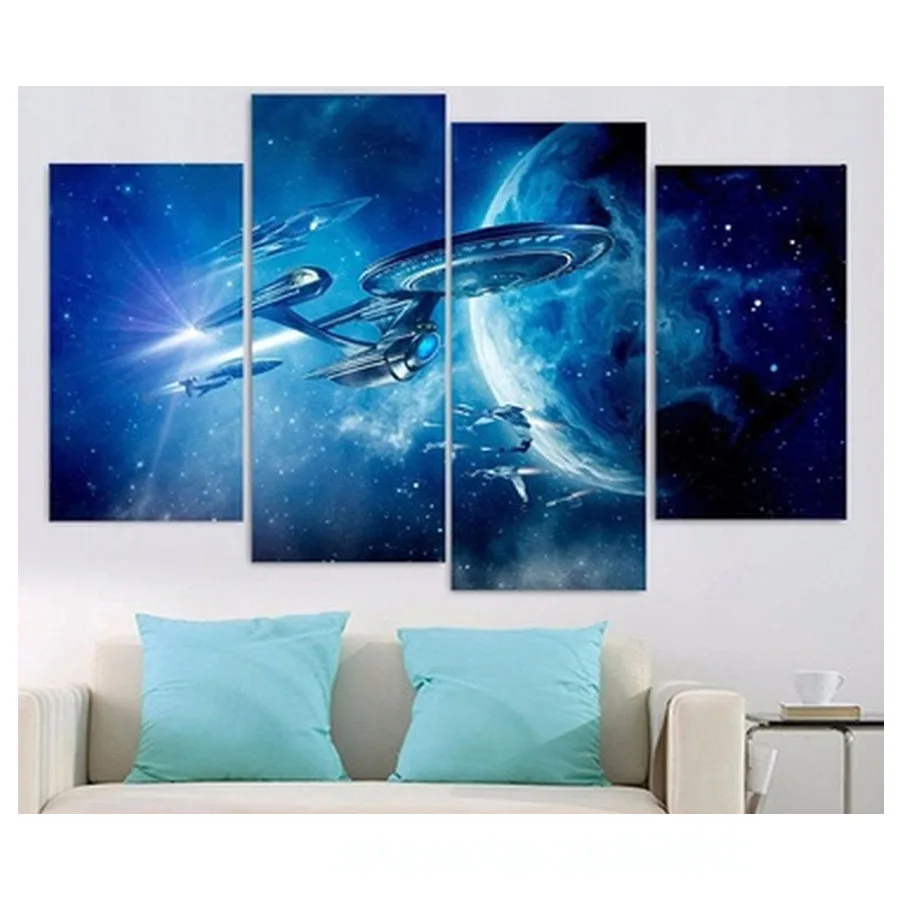 Diy Diamond Painting 4pcs Cross Stitch 5D Diamond Embroidery Star Trek diamond Mosaic Full Square Wedding DecorationZP-2958