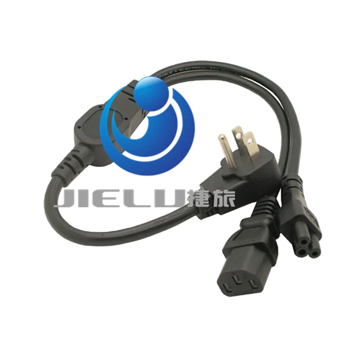 5-15P-C5+C13 US Japan Canada Brazil US Power Extension Cable Cord US  Plug 5-15P To Female IEC320 C5+C13 For UPS PDU 0.3m 1ft