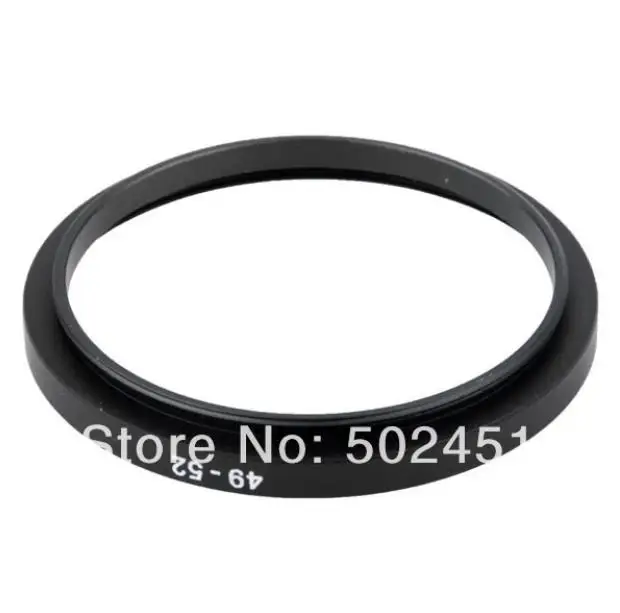 NEW 49mm-52mm BLACK Aluminum metal selling 49-52mm 49 to 52 49mm to 52mm Step Up Ring Filter Adapter HOT Wholesale!