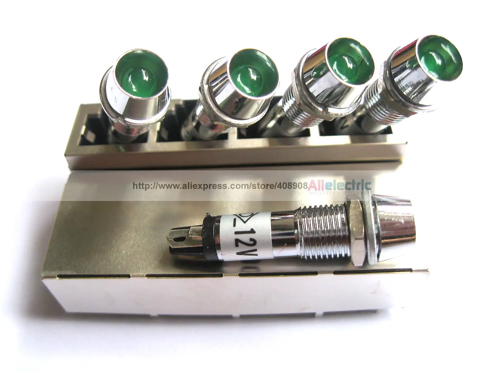 100 Pcs Opening diameter: 8mm LED Indicator Green/yellow/red Color DC 12V New