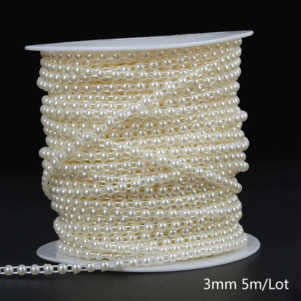 ABS Nachahmung Elfenbein Perle Perle Kette Linie Schnur Gewinde Trim für DIY Hochzeit Party Dekoration & Schmuck Erkenntnisse Handwerk Zubehör