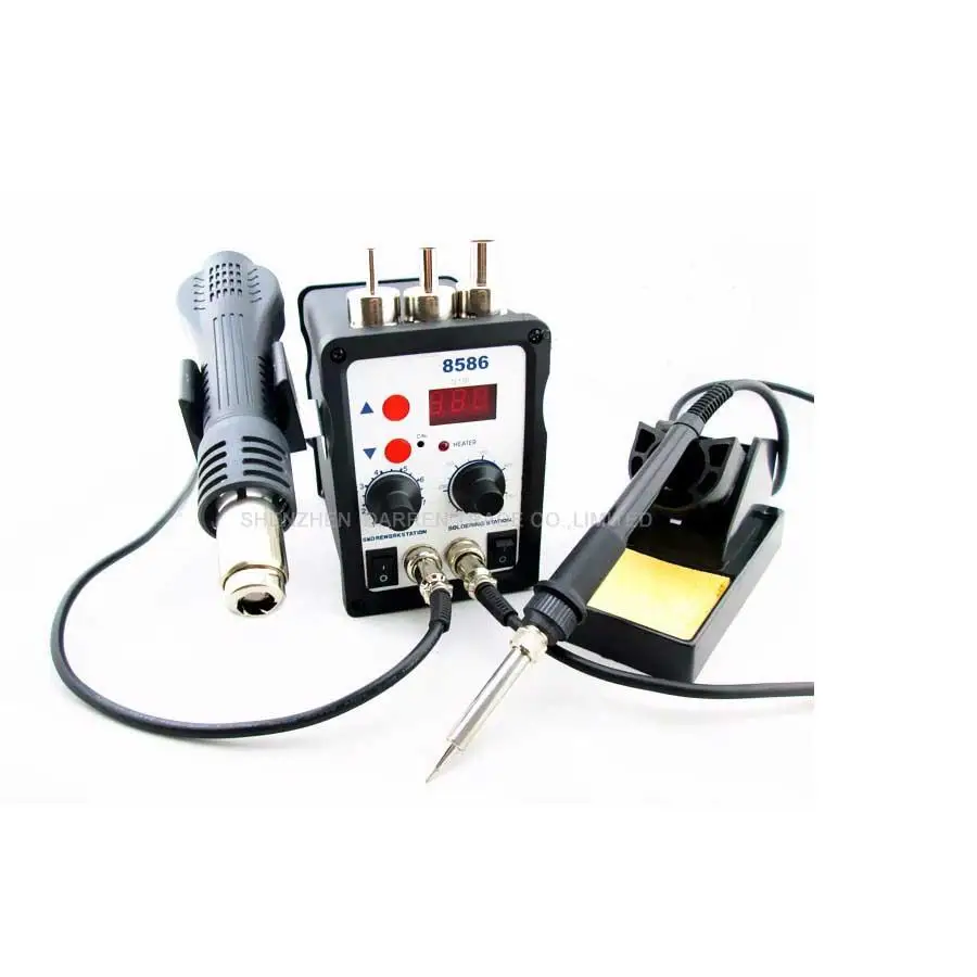 

220V 8586 2 In1 Soldering Station Rework Station Hot Air Gun + Solder Iron