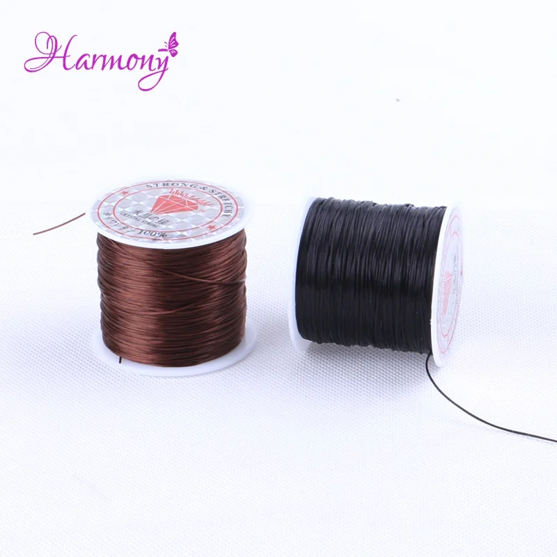 5pcs/lot Elastic Thread Black Round Crystal Line Nylon Rubber Stretchy Cord For String Bracelets Necklace Craft Diy 60m 11m
