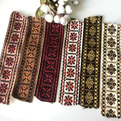 6yards/lot wide 5cm Woven Jacquard Ribbon Trims flowers design for clothing straps accessory LS-775