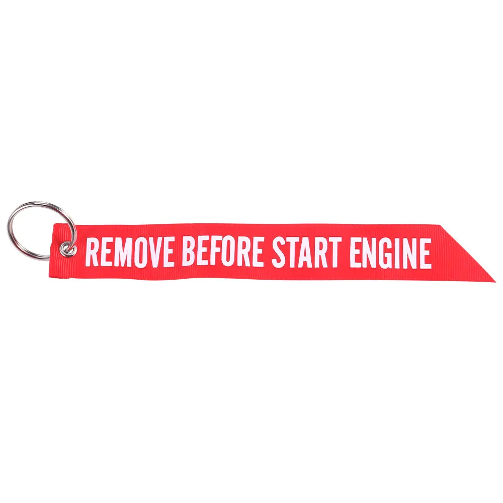 Remove Before Flight Streamer Key Chain Chaveiro Red Keychain Remove Before Start Engine Motorcycle Streamer Key Ring Jewelry