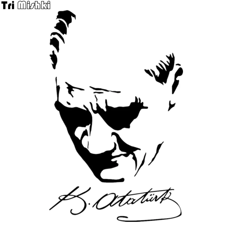 Tri Mishki HZX063 20*12.6cm 1-4 pieces car sticker turkey mustafa kemal ataturk signature auto car stickers