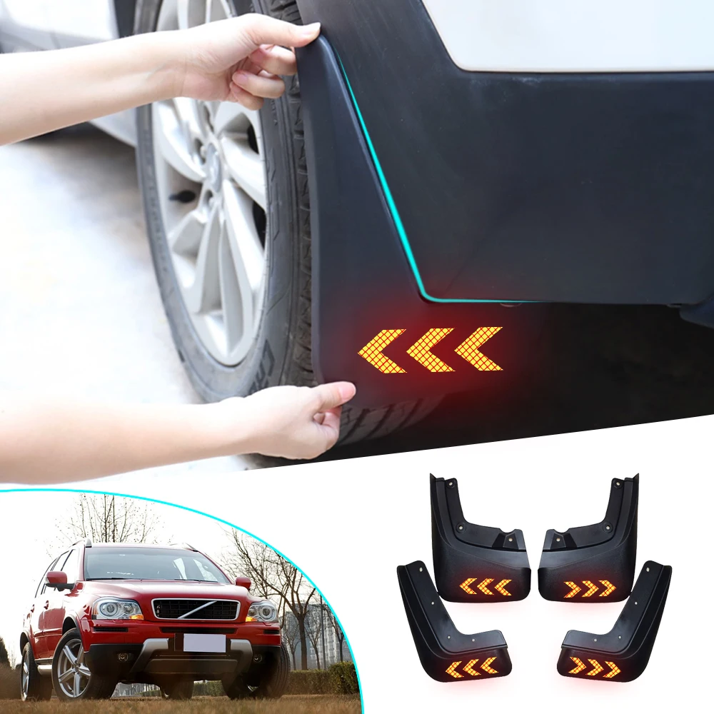 

Car Front Rear Mud Flaps For Fender Flares Safety Reflective Warning Splash Guards Mudguards Mudflaps For VOLVO XC90 2007-2014