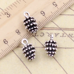 10pcs Charms Pinecone 15x8mm Tibetan Bronze Silver Color Pendants Antique Jewelry Making DIY Handmade Craft