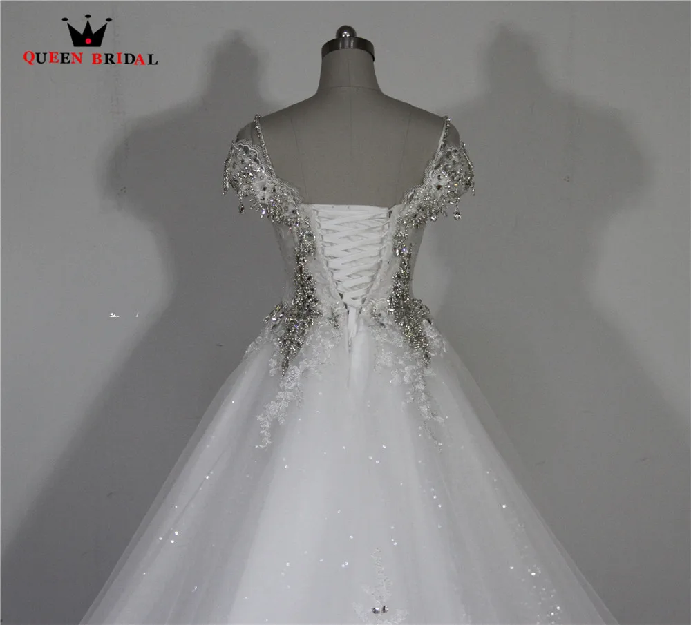 Della spalla abito da sposa perline pesante 2022 robe de mariee abiti da sposa in cristallo con perline su misura WA48