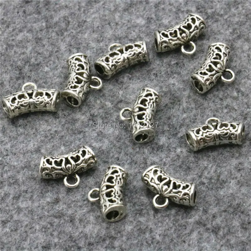 5PCS Tube Hollow Lucky Finding DIY Pendant Copper Button Accessory Fashion Jewelry Making Women Girls Gifts Crafts 13x5mm Metal