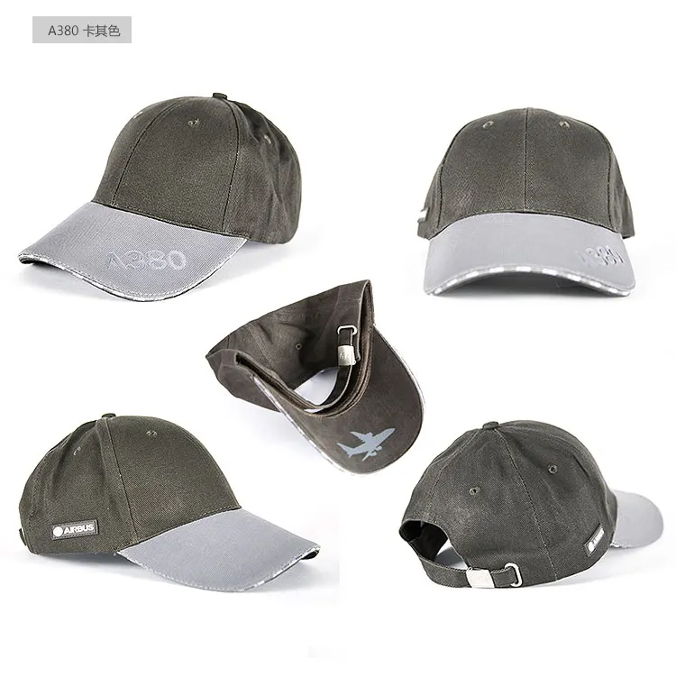 AIRBUS A380 Baseball Cap Embroidery Cotton Hat Blue / Grey , Adjustable, Gift for Airport Staff Flight Crew Pilot Men women