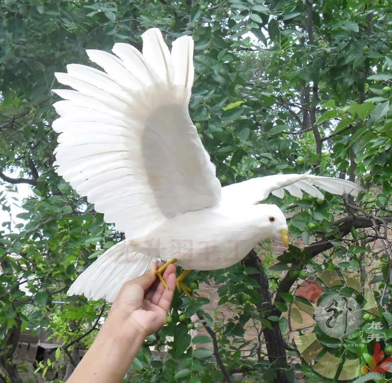 

big new simulation wings pigeons toy polyethylene & furs wings dove doll gift about 75x42cm 0997