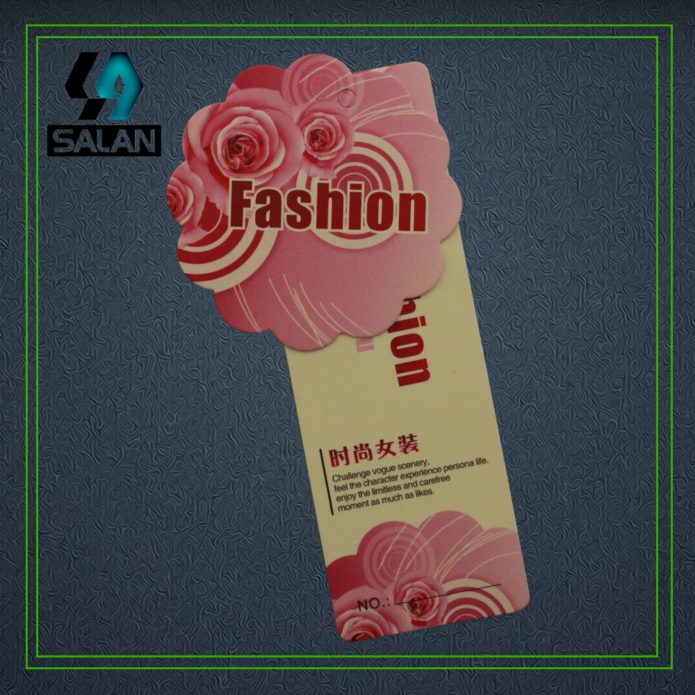 Cutom swing tag for clothing with full color paper printed bookmarks garment hang tags cardboard printed tags for clothing