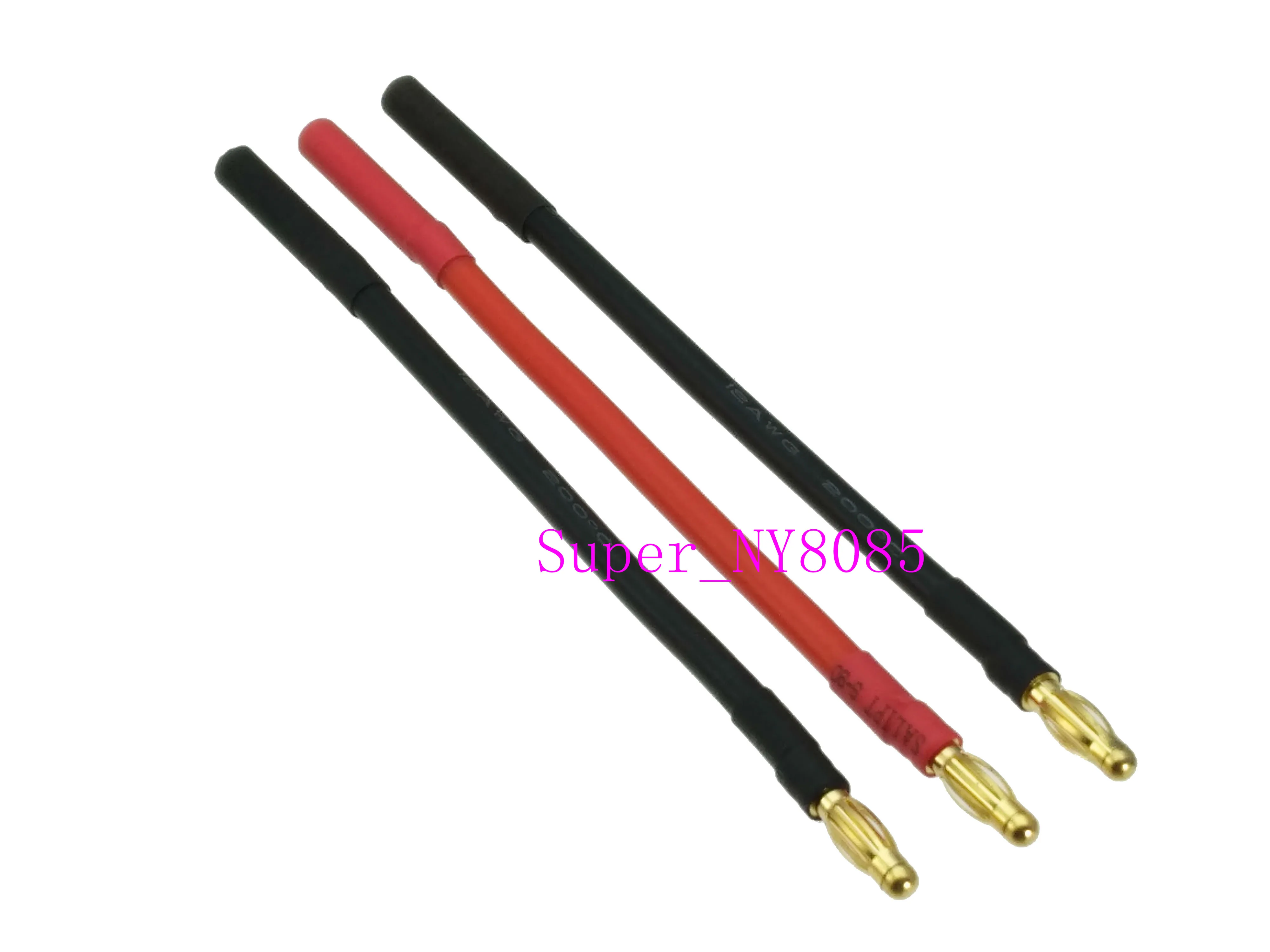 3 sztuk/zestaw 4mm Banana Bullet męski na żeński 14AWG 10CM drut do baterii RC