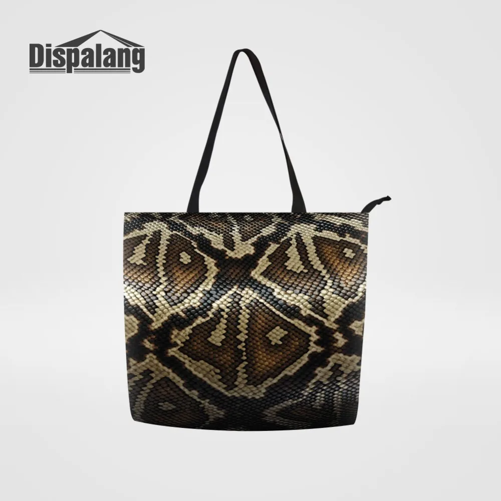 Personalized Design Custom Snake Leopard Skin Geocery Bags Handbag Women's Large Capacity Shopping Bag For Ladies Portable Totes