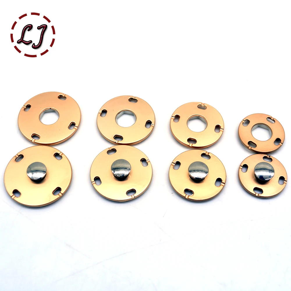 New High quality 10pcs/lot gold black big head Metal Snap Fasteners Press Button for suit jacket clasp mink coat accessories DIY