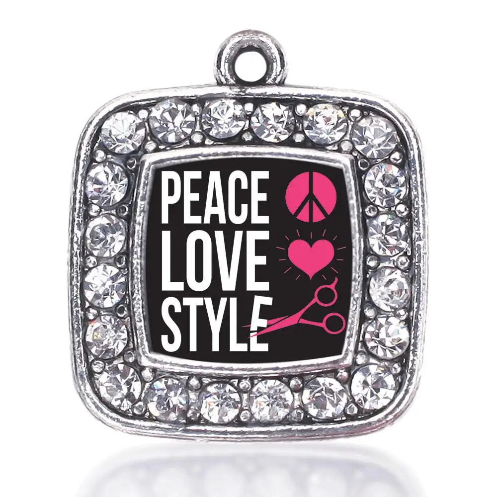 PEANUT ALLERGY PEACOCK FEATHER PEACE LOVE AND NUTRITION  STYLE  SQUARE CHARM