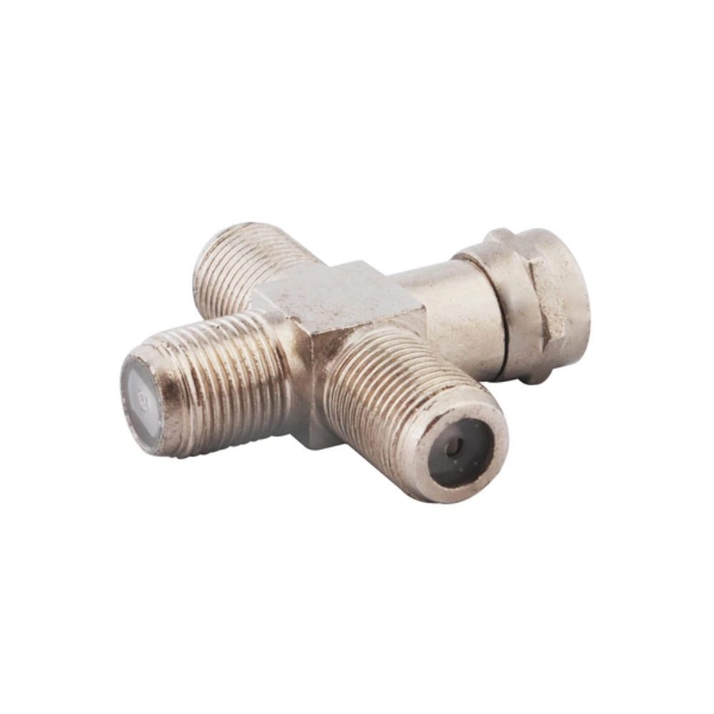 Eightwood 5PCS F Series RF Coaxial Adapter Plug to Jack to Jack to Jack RF Connector Crossing Type 4 Way 50 ohm