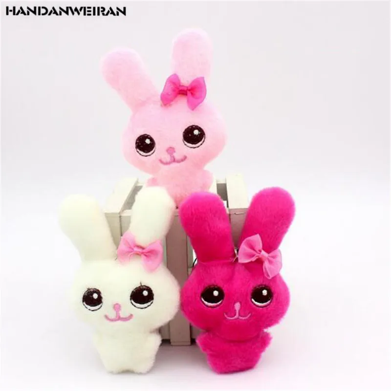 

1PCS Cute Bow Tie Rabbit Plush Toys Small Pendant Doll Creative Mini Soft Stuffed Conjoined Beauty Toy Dolls For Kids Gifts 12CM