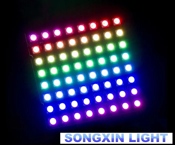 NEW WS2812 LED 5050 RGB 8x8 LED Matrix for Arduino Brand New WS2812B 8*8 64-Bit Full Color 5050 RGB LED Lamp Panel Light