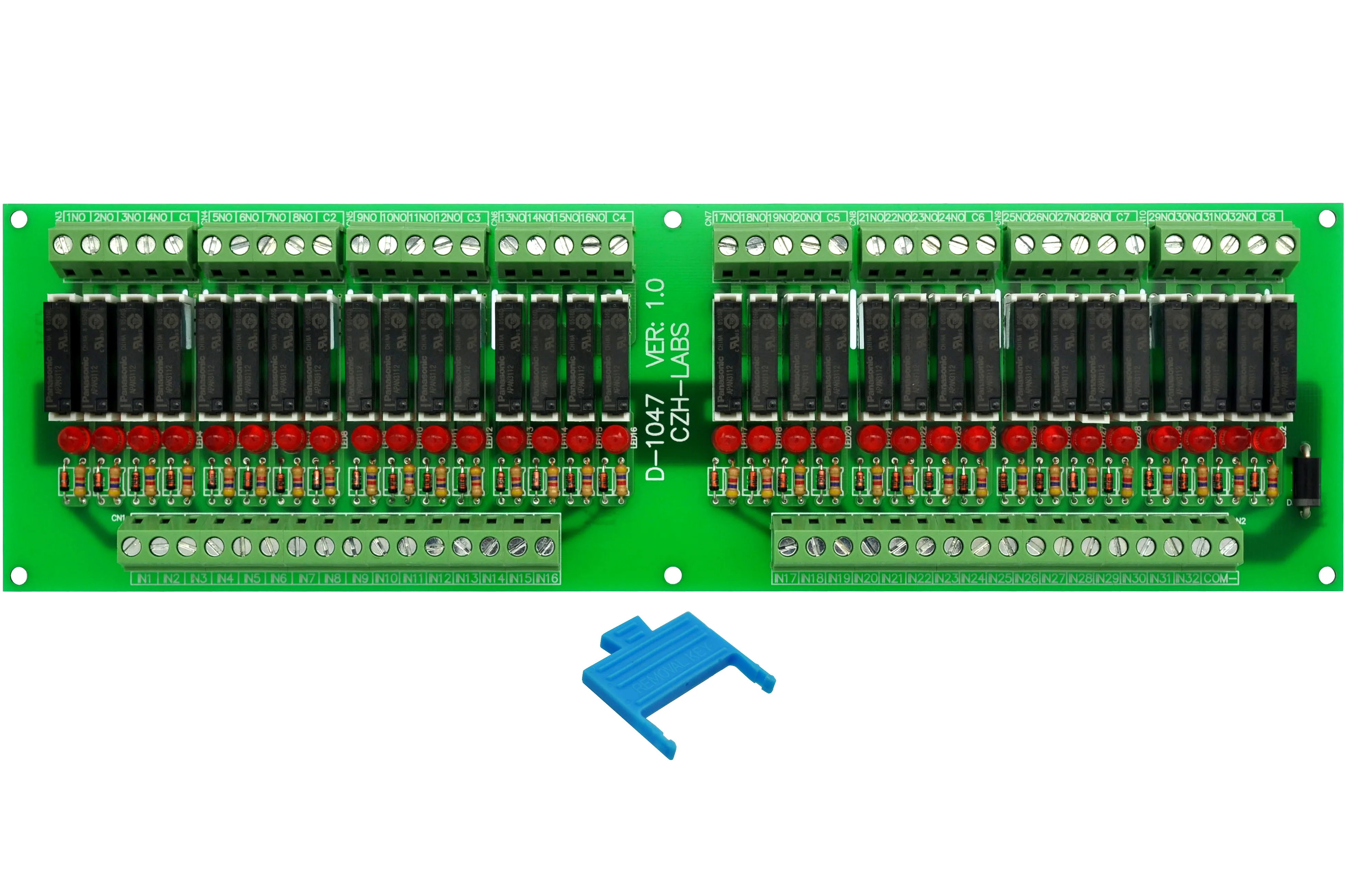 

Slim Panel Mount DC12V Source/PNP 32 SPST-NO 5A Power Relay Module, APAN3112