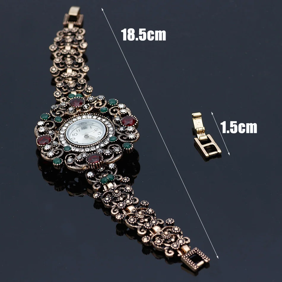 SUNSPICE MS Flower Round Bracelets Watch Women Clock Quartz Watches Vintage Turkish Wristwatch Indian Bridal Antique Jewelry