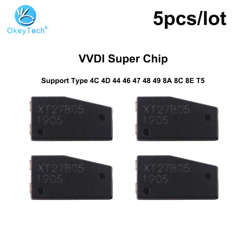 

OkeyTech 5pcs/lot VVDI Supermode Transponder Car Key Chip Convertible 4C 4D 44 46 47 48 49 8A 8C 8E T5 Car Anti-theft Chips