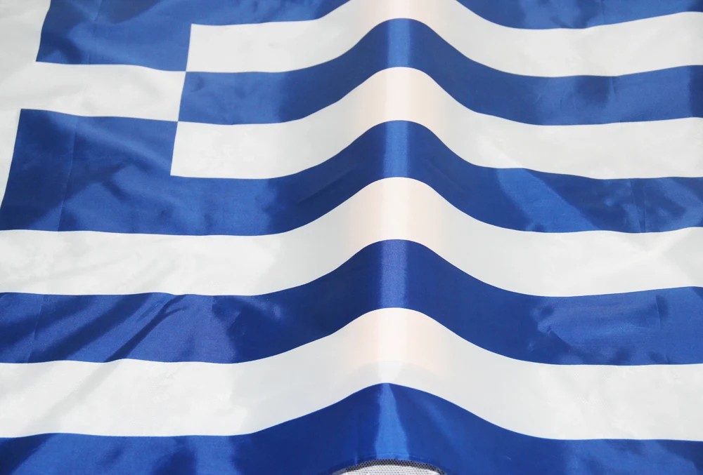 SGerste Festone Con 38 Bandierine Rettangolari Della Grecia, 14x21,6 Cm L'una, Lunghezza Totale 10 M, Blu E Bianco