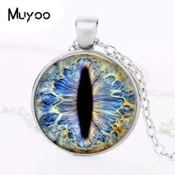 fashion Dragon Eye pendant personality cat eyes color art photo Charms for collars Eye glass dome pendant statement jewelry HZ1