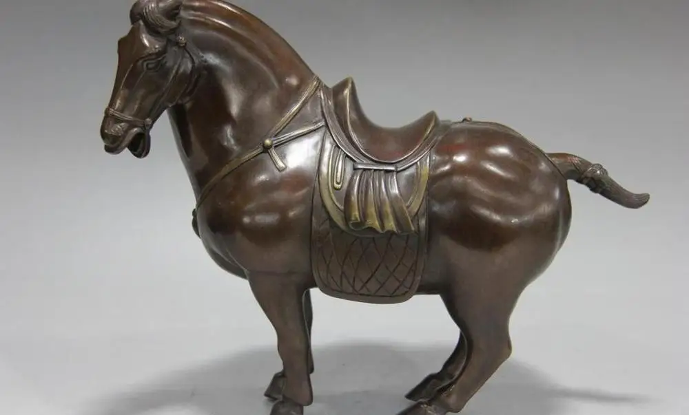 Chinese folk Fengshui copper Bronze Zodiac Year Horse Lucky peace Horse Statue