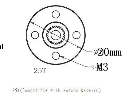 Freeship 10x Aluminum Metal 25T Servo Arm Round type Disc Matal Horns For RDS3115 DS3115 DS3218  Futaba ACE Robot