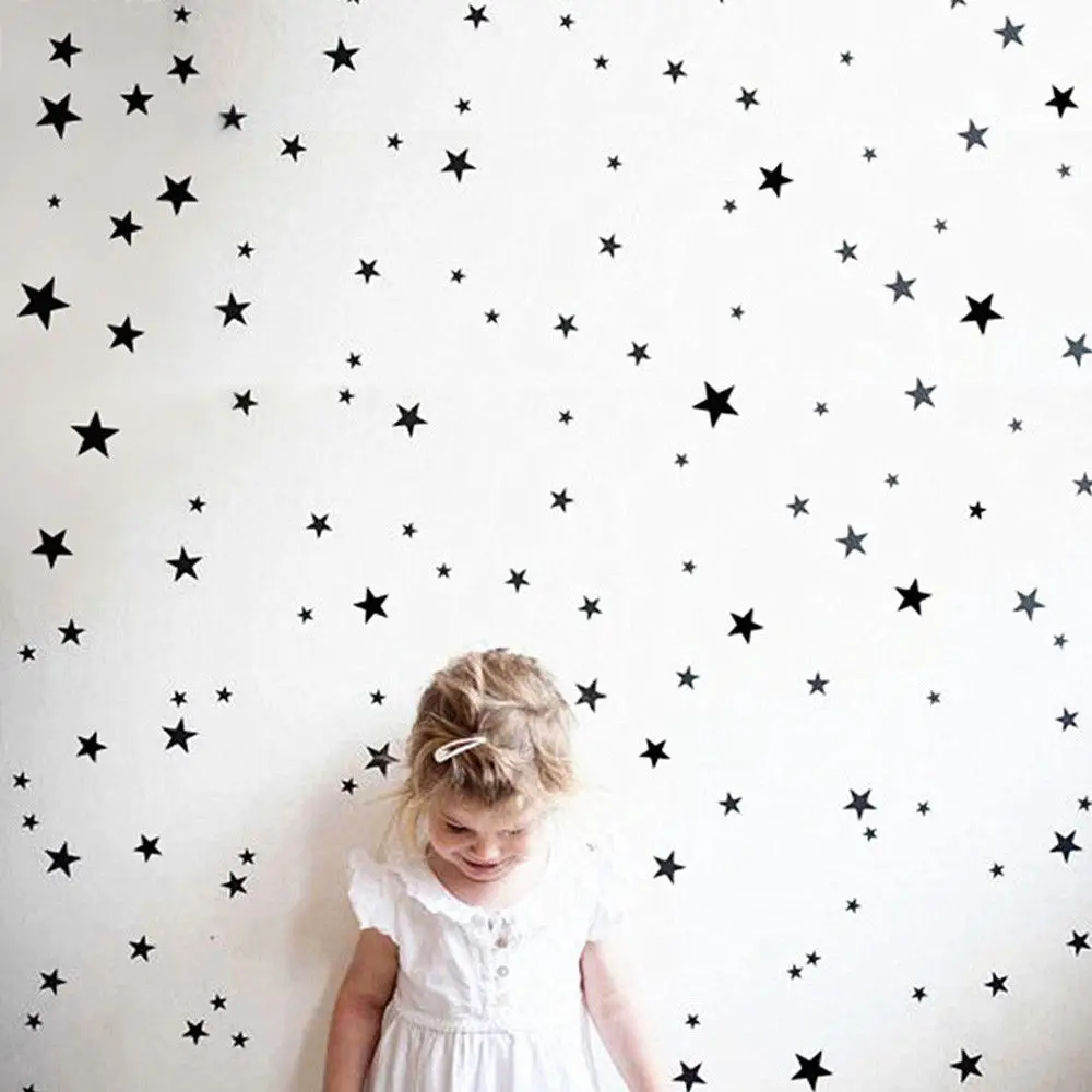 Calcomanías de pared de estrellas para bebé, pegatinas de arte para guardería, dormitorio, decoración del hogar, Mural autoadhesivo, papel tapiz