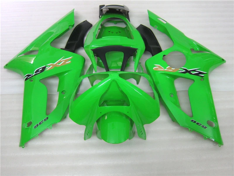 Customize ABS Fairing kit for Kawasaki Injection NINJA ZX 6R 2003 2004 zx6r 03 04 black green motorcycle fairings set HK3