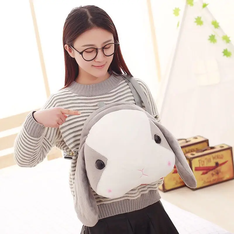 Cute Plush Rabbit Backpack Japanese Kawaii Bunny Backpack Stuffed Rabbit Toy Children School Bag Gift Kids Toy For Little Girl