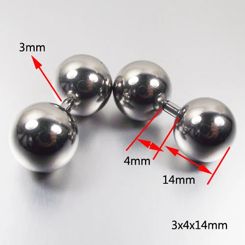 1 Piece Big Ball 4mm Bar Straight Barbell Rings Vaginal rings Series ring Tragus Ear Piercing Nipple PA Ring Body Jewelry